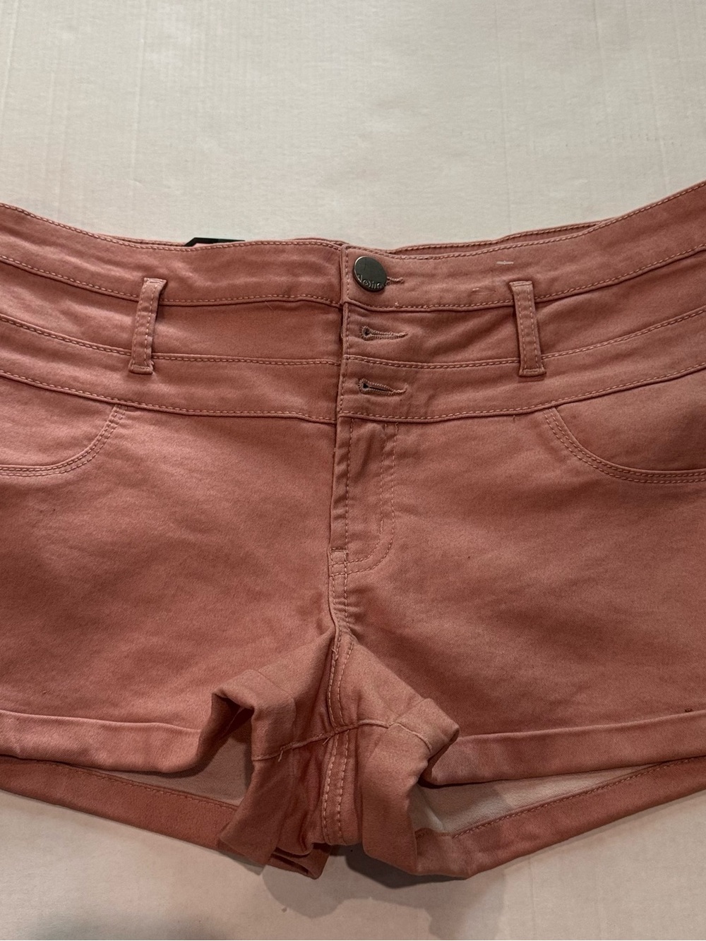 No Boundaries Rose Blush Denim Shorts Juniors Sz17 NWT Stretch